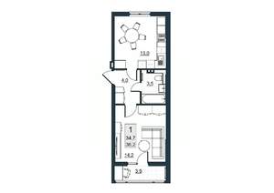 1-к квартира, вторичка, 35м2, 5/10 этаж