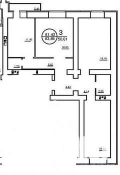 3-к квартира, вторичка, 81м2, 2/17 этаж