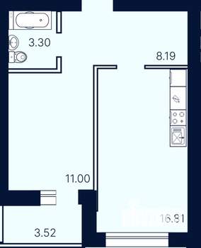 1-к квартира, вторичка, 43м2, 2/10 этаж