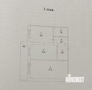 2-к квартира, вторичка, 56м2, 3/14 этаж