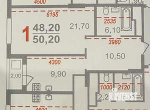 1-к квартира, вторичка, 50м2, 11/18 этаж