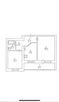 2-к квартира, вторичка, 50м2, 7/8 этаж