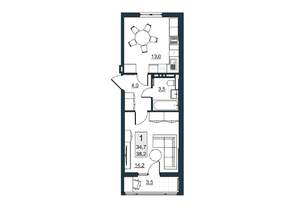 1-к квартира, вторичка, 38м2, 10/10 этаж