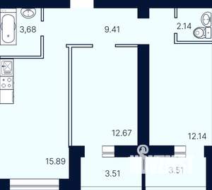 2-к квартира, строящийся дом, 63м2, 9/10 этаж