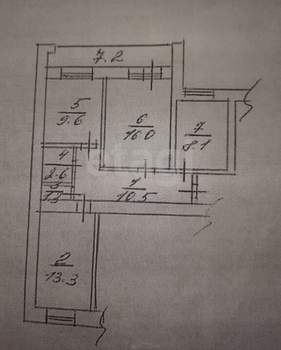 3-к квартира, вторичка, 62м2, 8/10 этаж