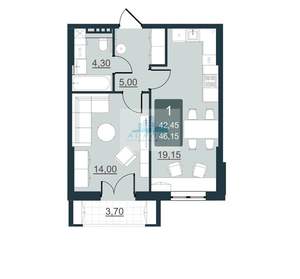 1-к квартира, вторичка, 42м2, 6/10 этаж