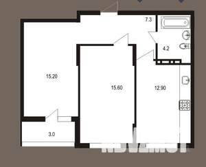 2-к квартира, вторичка, 58м2, 6/10 этаж