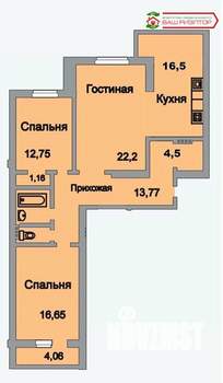 3-к квартира, вторичка, 100м2, 2/18 этаж