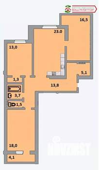 3-к квартира, вторичка, 100м2, 2/18 этаж