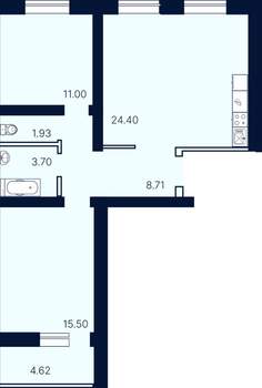 2-к квартира, вторичка, 70м2, 2/10 этаж