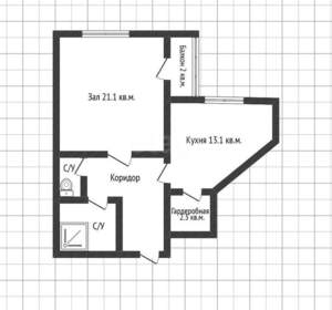 1-к квартира, вторичка, 51м2, 6/10 этаж