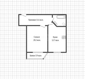 1-к квартира, вторичка, 48м2, 13/19 этаж