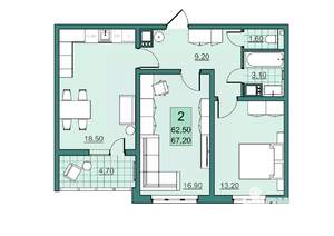 2-к квартира, вторичка, 63м2, 3/10 этаж