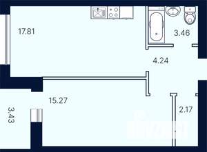 1-к квартира, вторичка, 46м2, 1/10 этаж