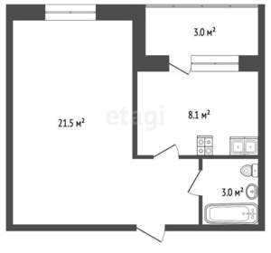 1-к квартира, вторичка, 34м2, 3/10 этаж