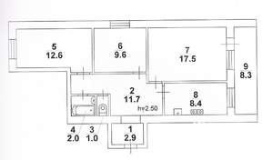 3-к квартира, вторичка, 66м2, 5/9 этаж
