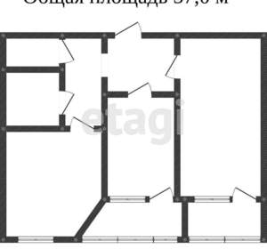 2-к квартира, вторичка, 54м2, 6/9 этаж