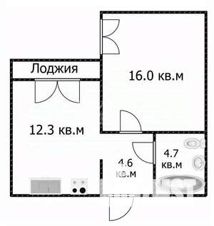 1-к квартира, вторичка, 38м2, 18/26 этаж