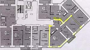 2-к квартира, вторичка, 56м2, 7/8 этаж