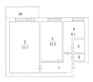 2-к квартира, вторичка, 42м2, 9/10 этаж