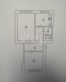 2-к квартира, вторичка, 48м2, 1/3 этаж