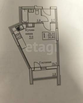 Студия квартира, вторичка, 31м2, 25/25 этаж