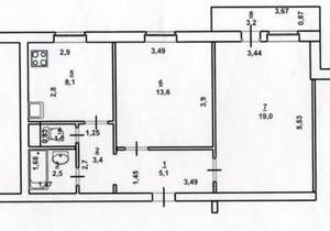 2-к квартира, вторичка, 43м2, 4/5 этаж