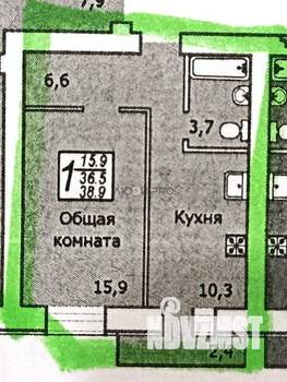 1-к квартира, вторичка, 39м2, 9/10 этаж