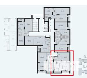 2-к квартира, вторичка, 56м2, 15/19 этаж