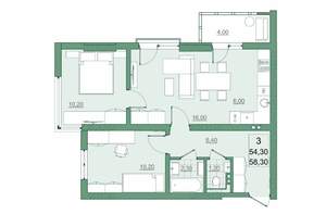 3-к квартира, вторичка, 54м2, 13/22 этаж