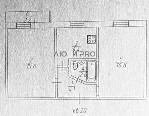 2-к квартира, вторичка, 44м2, 2/5 этаж