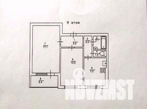 2-к квартира, вторичка, 43м2, 9/9 этаж