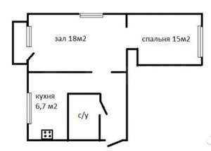 2-к квартира, вторичка, 43м2, 4/4 этаж