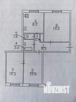 3-к квартира, вторичка, 74м2, 2/5 этаж