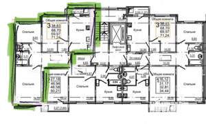 3-к квартира, вторичка, 71м2, 8/10 этаж
