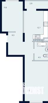 2-к квартира, вторичка, 58м2, 4/4 этаж