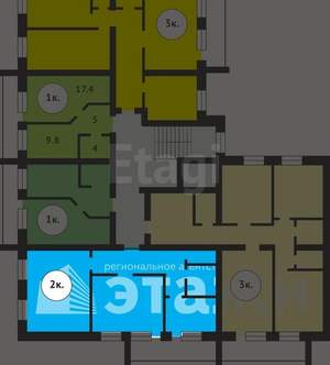 2-к квартира, вторичка, 53м2, 4/9 этаж