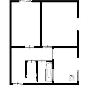 2-к квартира, вторичка, 42м2, 1/9 этаж