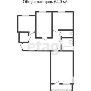 3-к квартира, вторичка, 66м2, 6/9 этаж