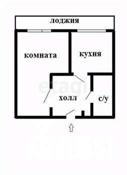 1-к квартира, вторичка, 43м2, 5/5 этаж