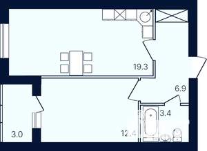 1-к квартира, вторичка, 45м2, 2/4 этаж