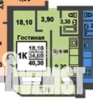 1-к квартира, вторичка, 41м2, 7/16 этаж