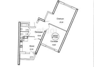 2-к квартира, вторичка, 73м2, 5/23 этаж