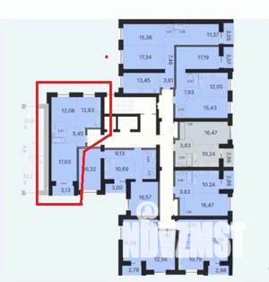 2-к квартира, вторичка, 53м2, 9/10 этаж