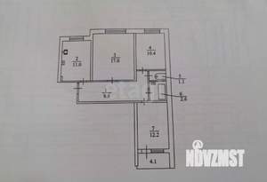 3-к квартира, вторичка, 64м2, 8/10 этаж