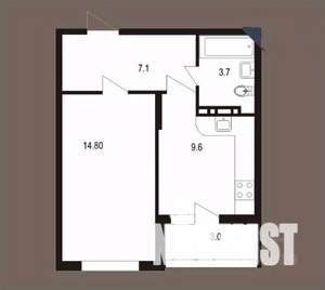 1-к квартира, сданный дом, 38м2, 8/10 этаж