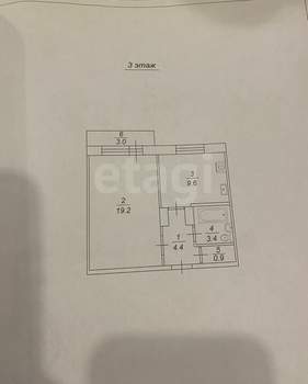 1-к квартира, вторичка, 38м2, 3/9 этаж