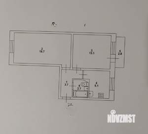 2-к квартира, вторичка, 44м2, 3/5 этаж