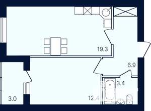 1-к квартира, вторичка, 45м2, 3/4 этаж