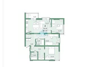 4-к квартира, вторичка, 82м2, 14/22 этаж